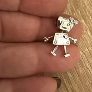 Cute Silver Robot Charm Pendant